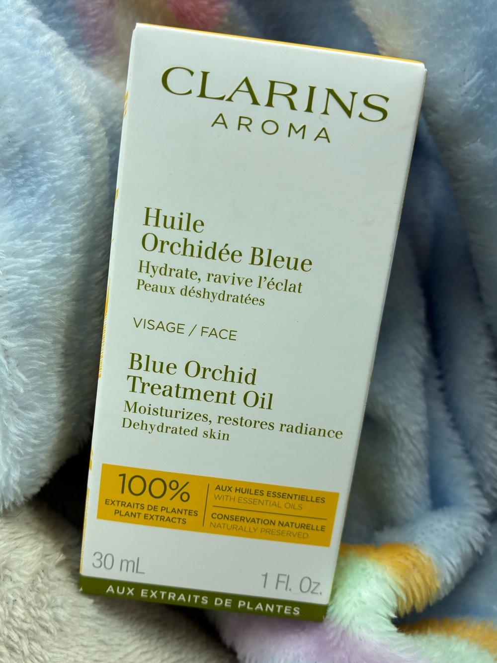 Clarins Blue Orchid Face Treatment Oil 1 oz 30ml Hydrating Facial Oil NEW BOX